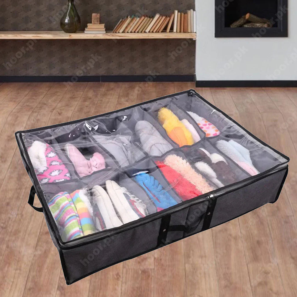 12 Grids Dust-Proof Non-Woven Shoes Storage Bag / Non-Woven Shoes Storage Rack