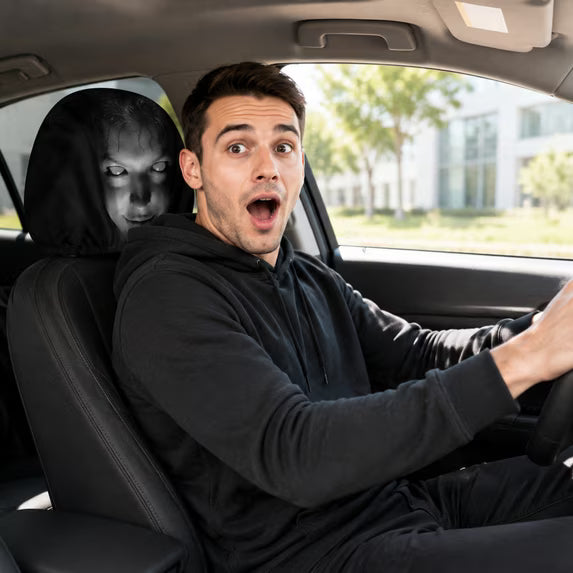 Ghost Car Headrest Covers