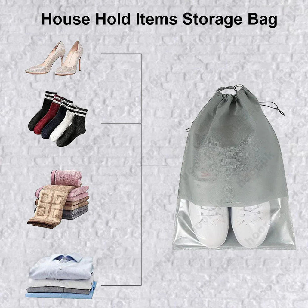 Non-Woven Stuff Dustproof Drawstring Bag / Travel Shoe Storage Bag