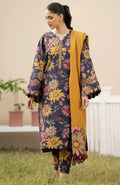 3Pc Print Lawn With Embroidered Patches
