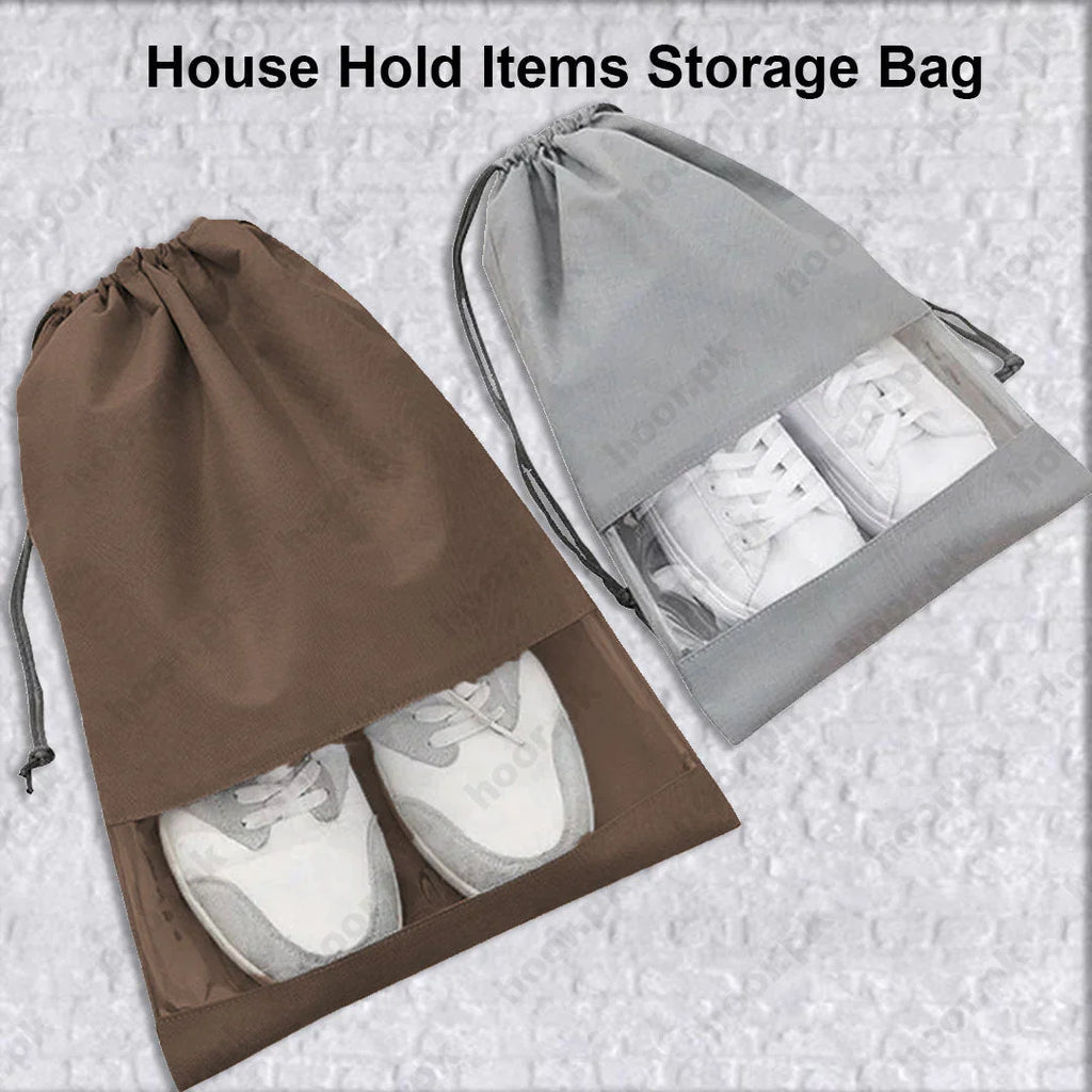 Non-Woven Stuff Dustproof Drawstring Bag / Travel Shoe Storage Bag