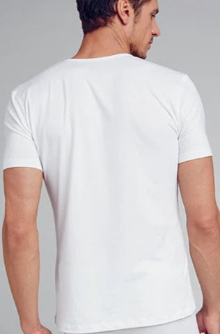Mes's Deep Neck Half Sleeves VEST (WHITE)