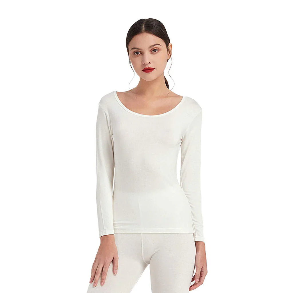 Women's Thermal Warmer Wool- SHIRT - WHITE