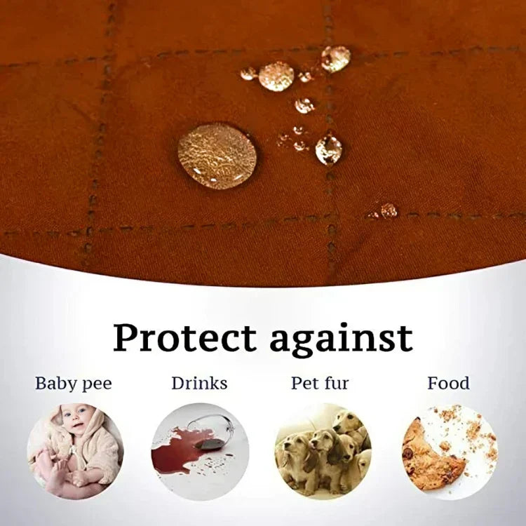 Waterproof Cotton Quilted Sofa Cover - Sofa Runners (Copper)