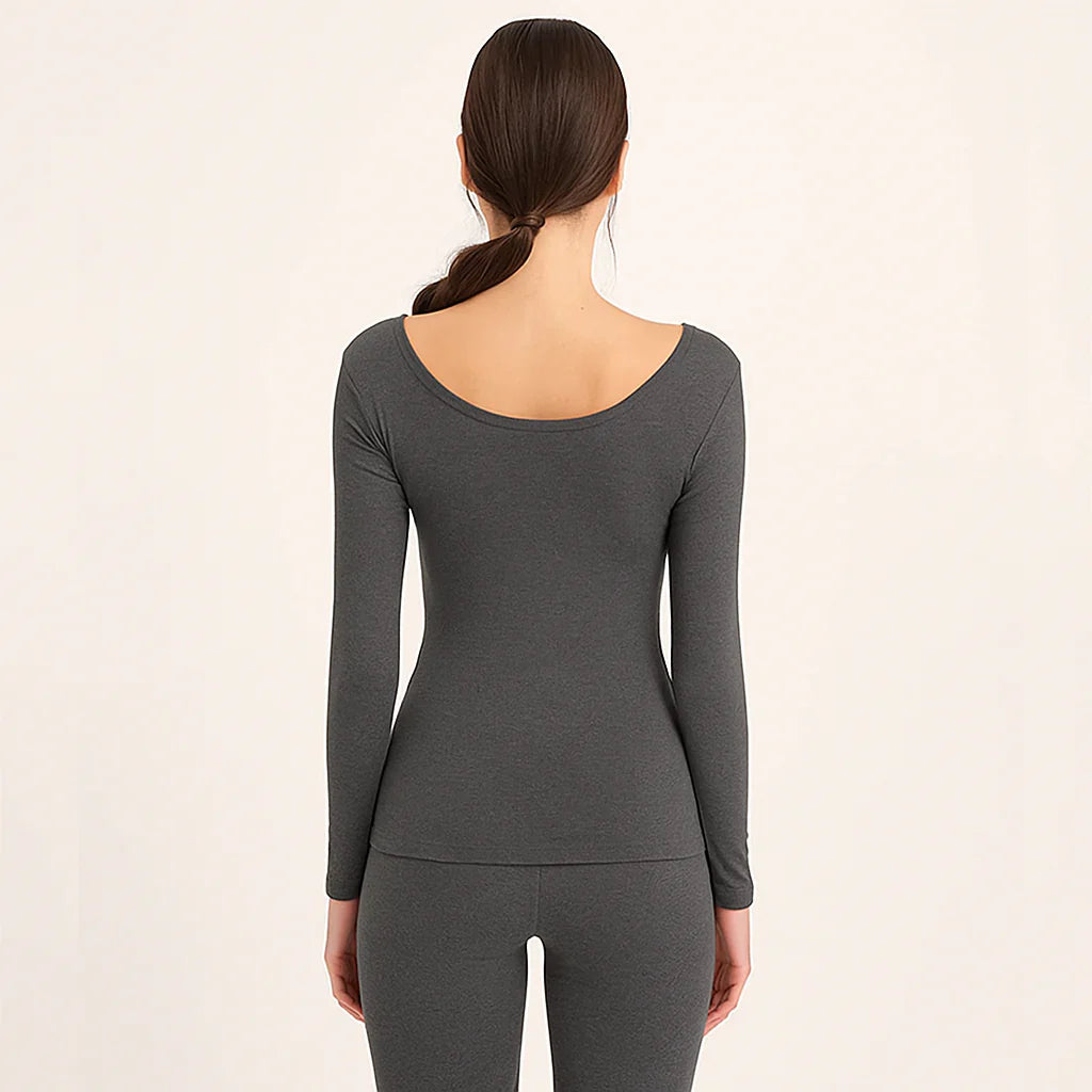 Women's Thermal Warmer Wool SHIRT - Charcoal Grey