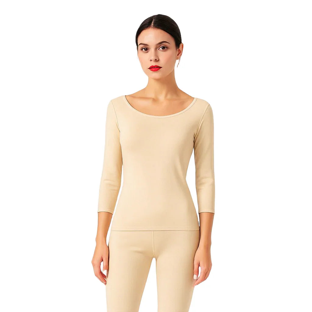 Women's Thermal Warmer Wool (Shirt) - BEIGE