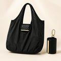 Foldable Keychain Tote Bag with Compact Leather Case