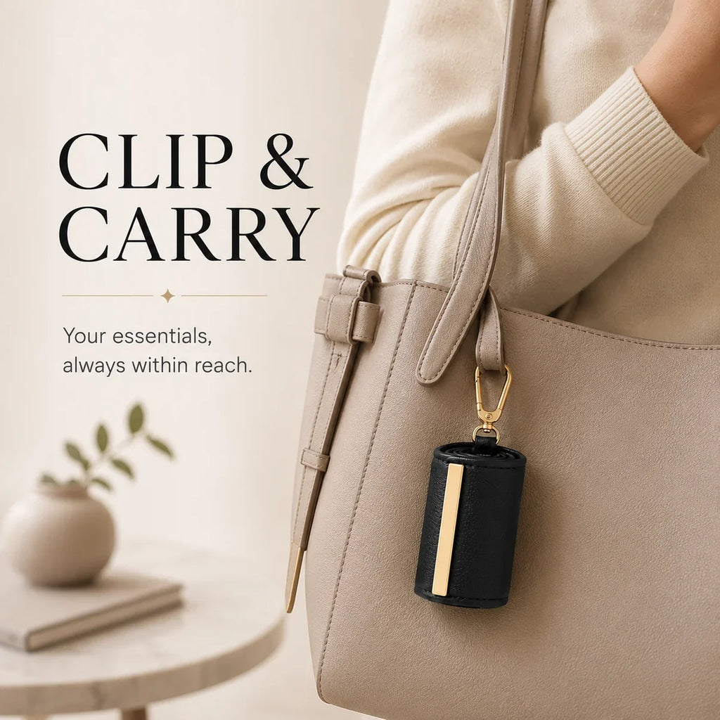 Foldable Keychain Tote Bag with Compact Leather Case