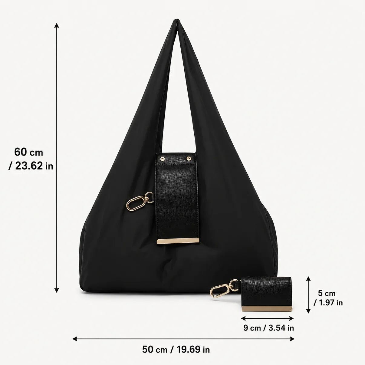 Foldable Keychain Tote Bag with Compact Leather Case