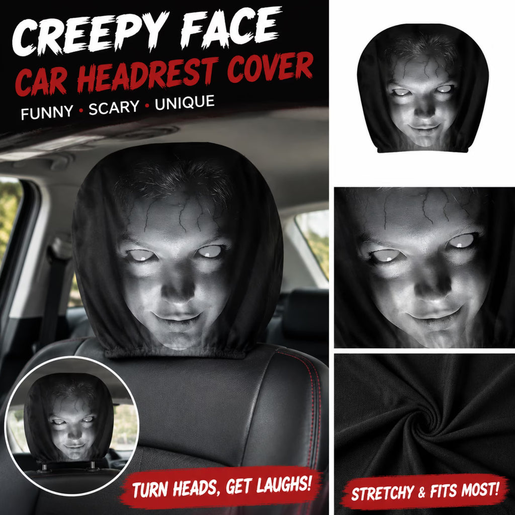 Ghost Car Headrest Covers