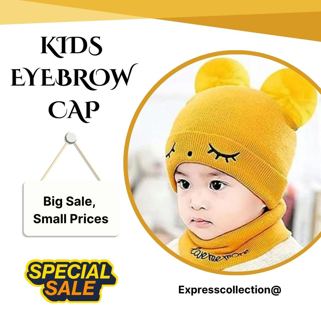 KIDS EYEBROW WOOL CAP ( YELLOW ) #153