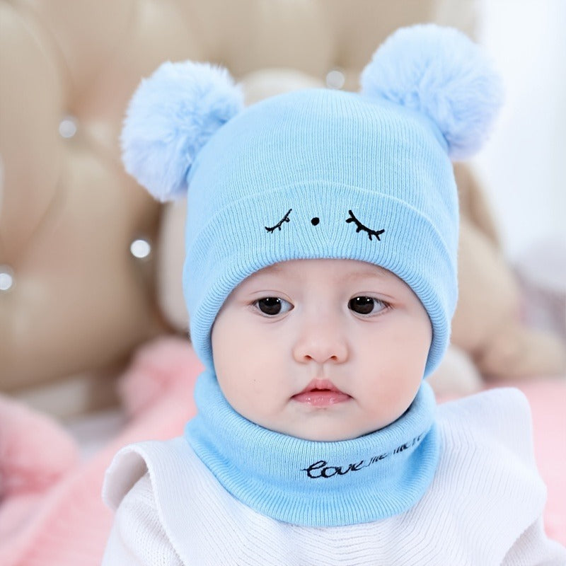 KIDS EYEBROW WOOL CAP ( BLUE ) #153