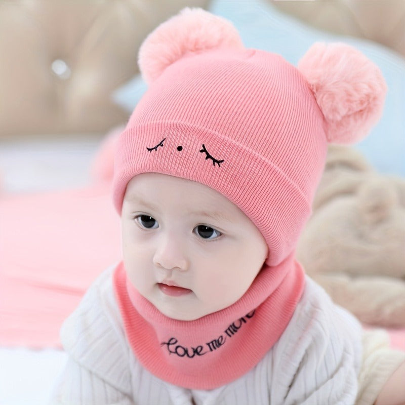 KIDS EYEBROW WOOL CAP ( PINK ) #153