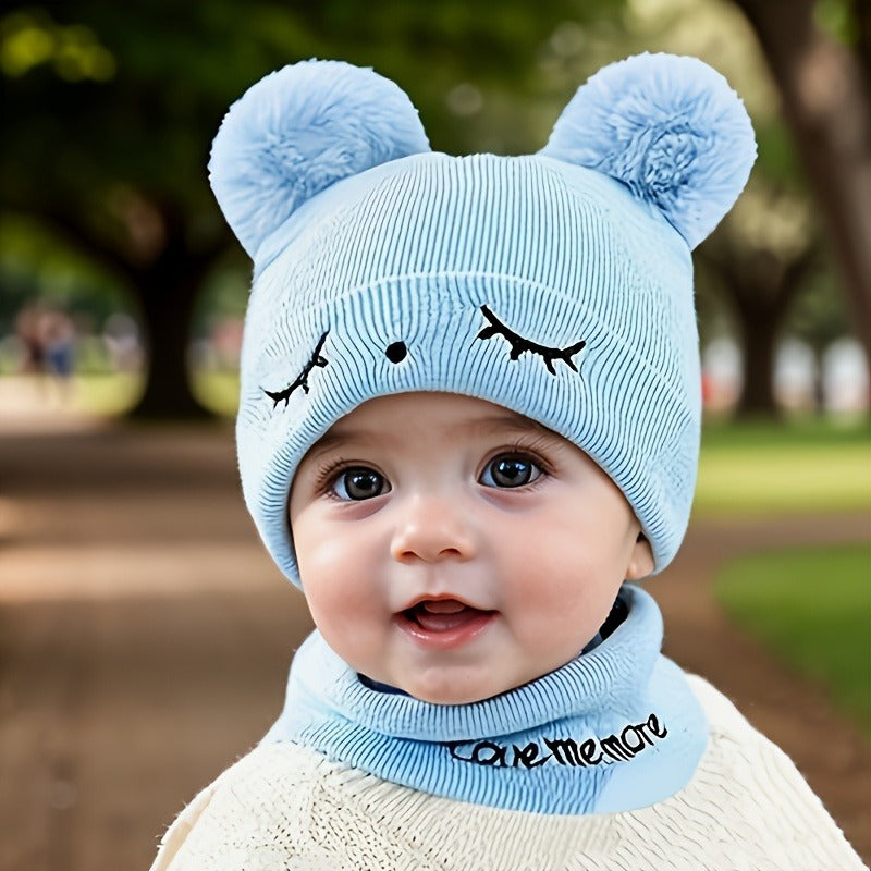KIDS EYEBROW WOOL CAP ( BLUE ) #153