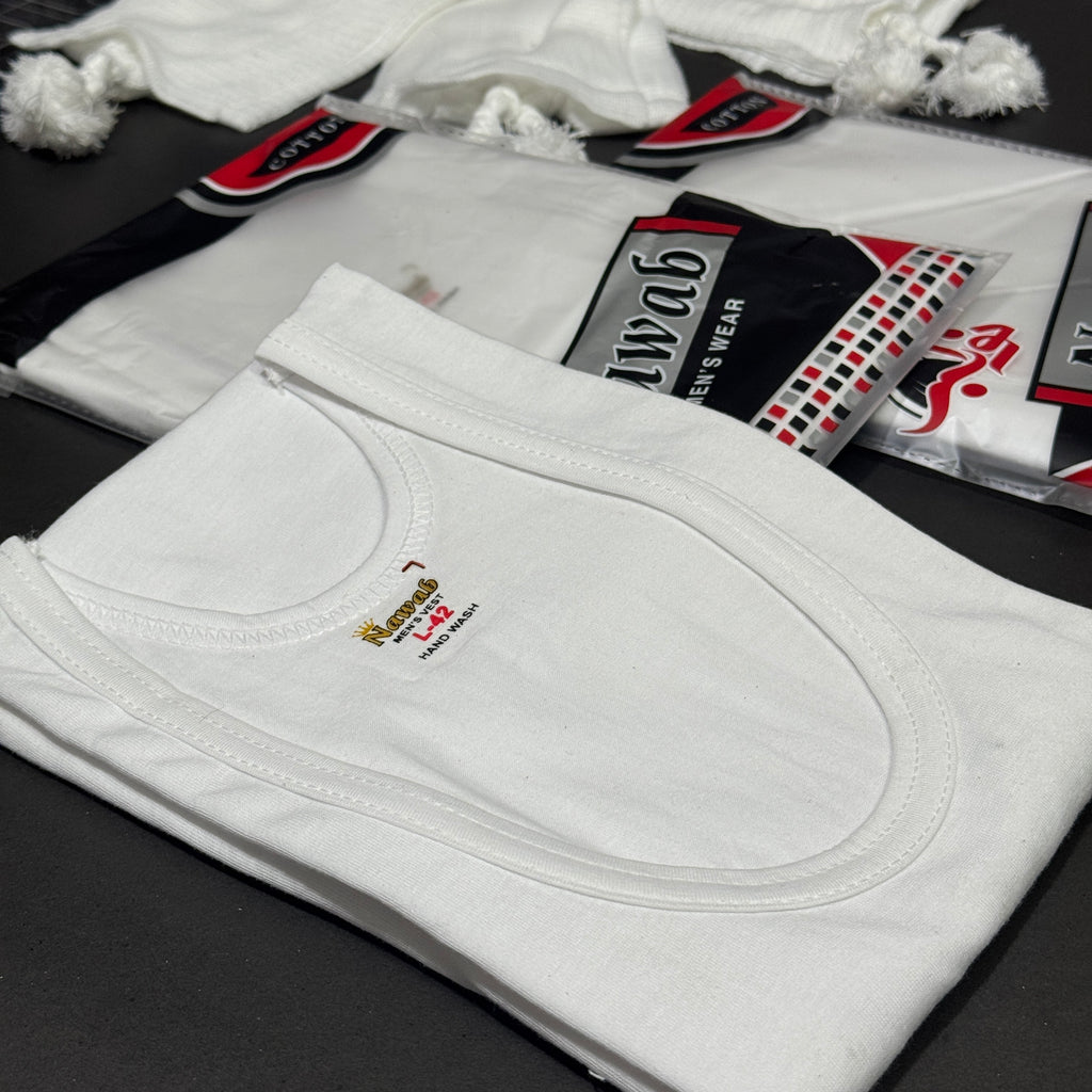 3 Sleeveles Vest (WHITE) + 3 Narrey (Drawstring)