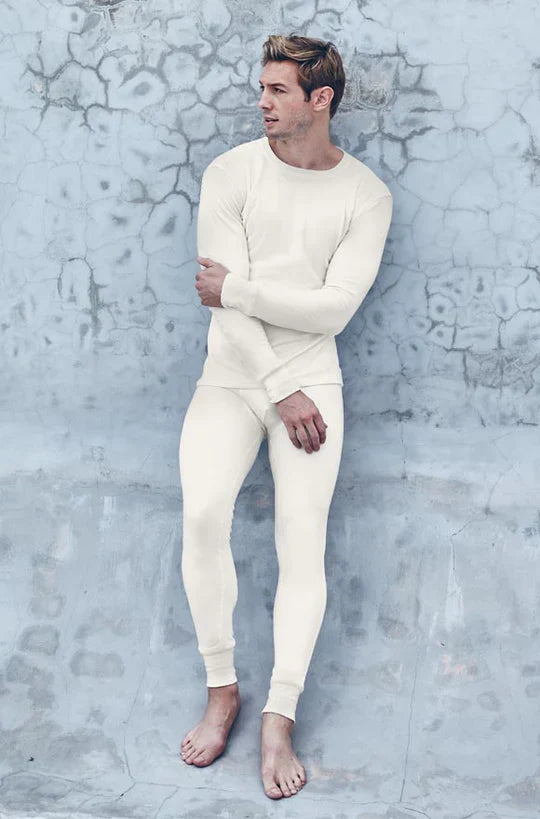 Men's Full-Body Thermal Warmer Wool (FULL SUIT)- White