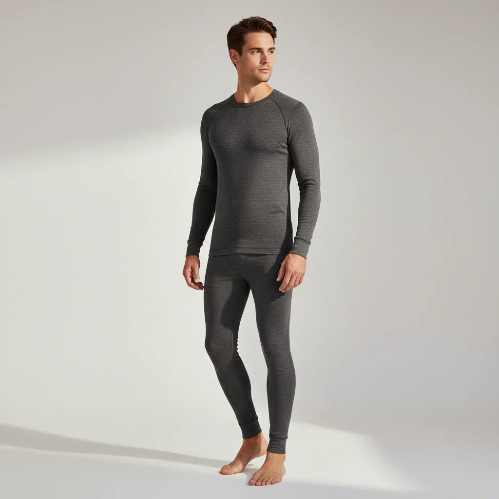 Men's Full-Body Thermal Warmer Wool (FULL SUIT) - Charcoal Grey