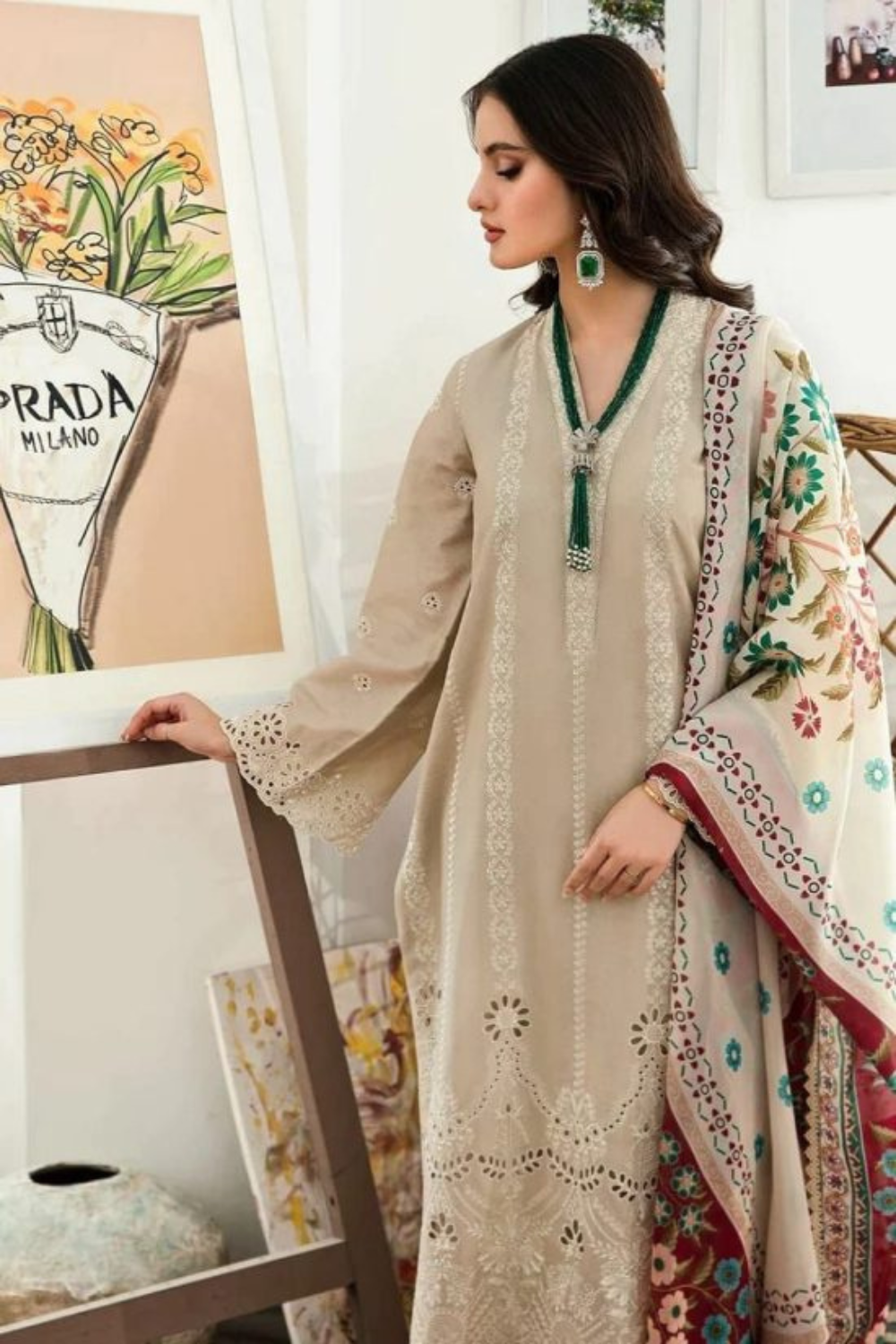 3pc Lawn Heavy Embroidered