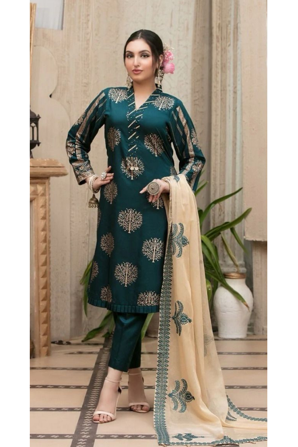 3pc Lawn Heavy Embroidered