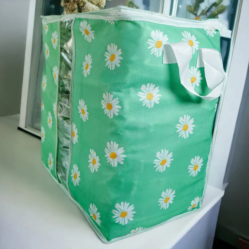 Printed Storage Bag - Daisy Flower