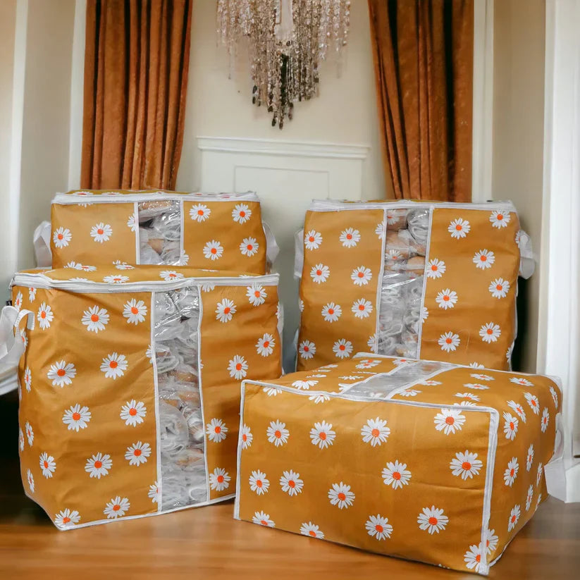 Printed Storage Bag - Daisy Flower
