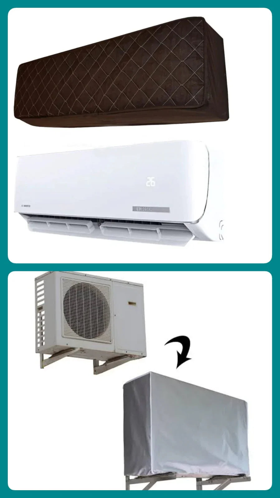 Quilted AC Cover - Brown