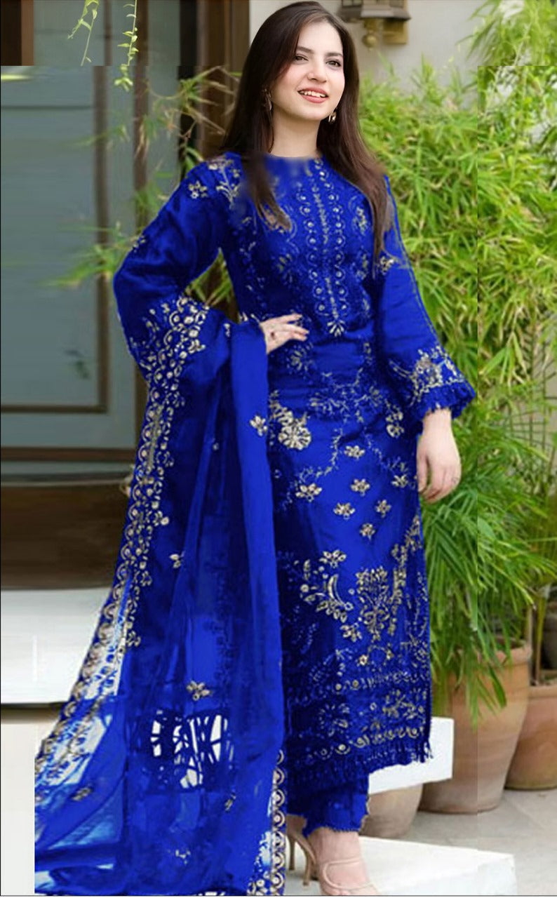 3pc Lawn Heavy Embroidered