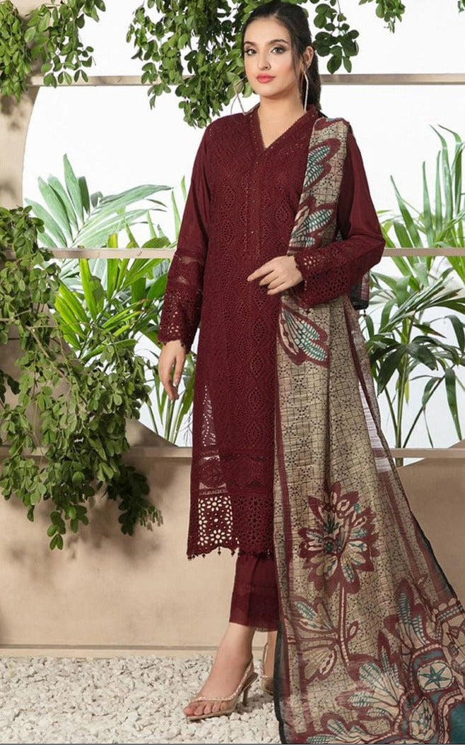3pc Lawn Heavy Embroidered
