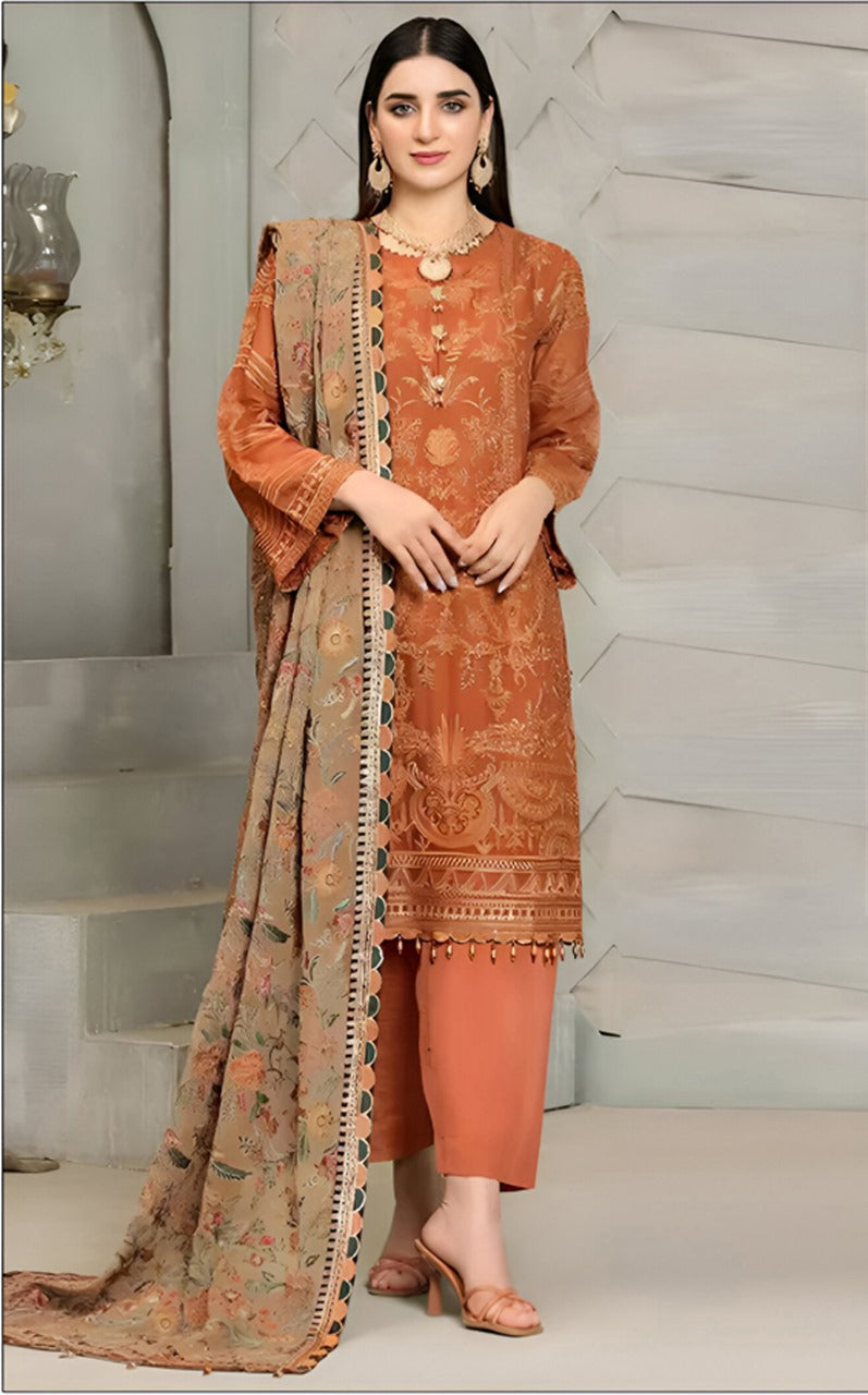 3pc Lawn Heavy Embroidered