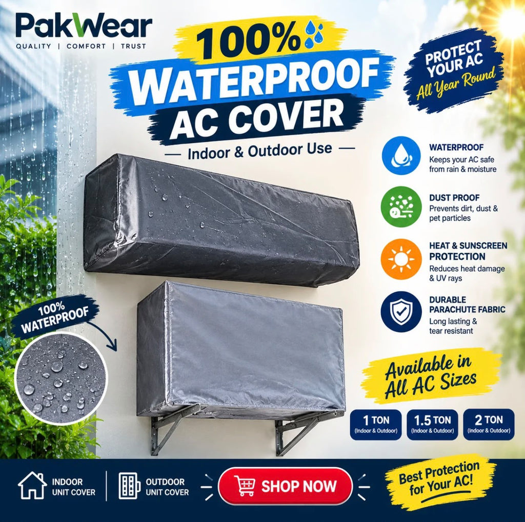 100% Waterproof Parachute Indoor + Outdoor Ac Cover.