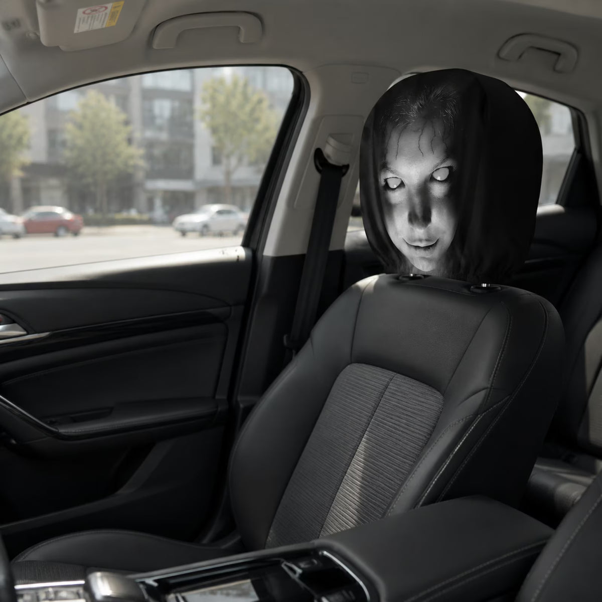 Ghost Car Headrest Covers