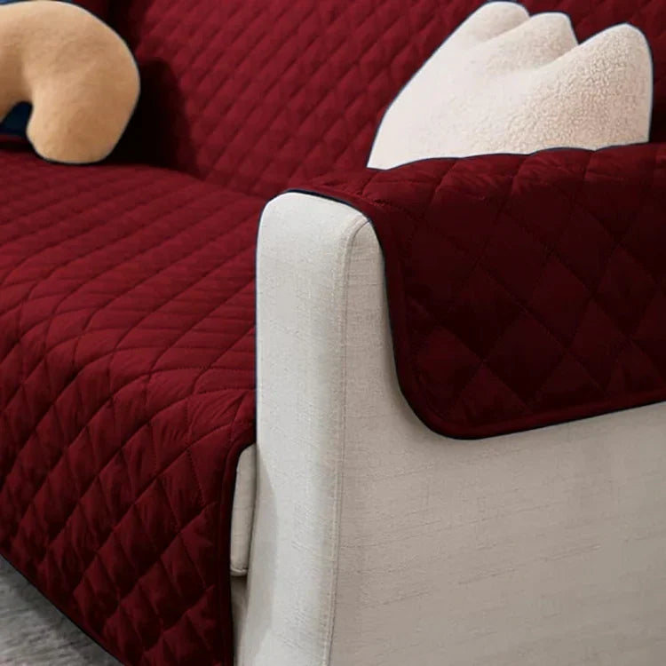 Quilted Sofa Cover (Maroon)