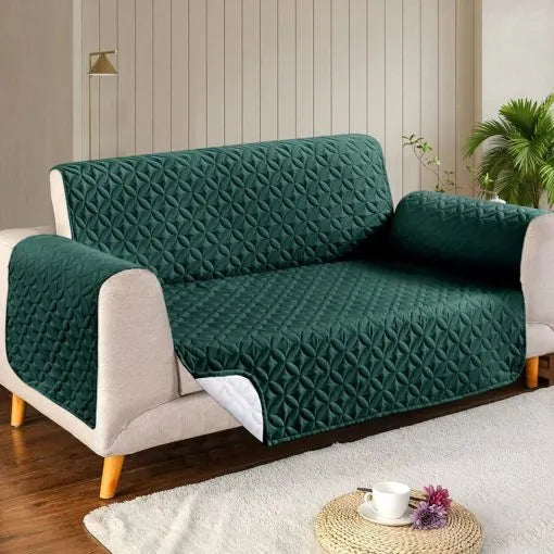 Ultrasonic Quilted Sofa Cover (Green)