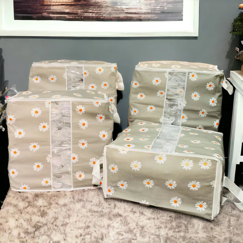 Printed Storage Bag - Daisy Flower