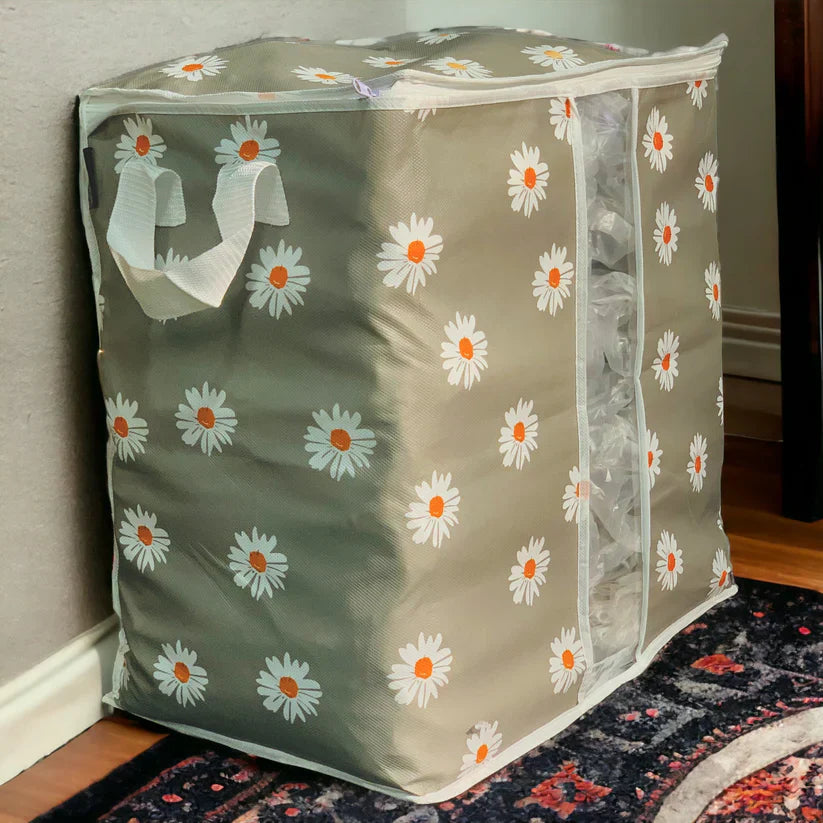 Printed Storage Bag - Daisy Flower