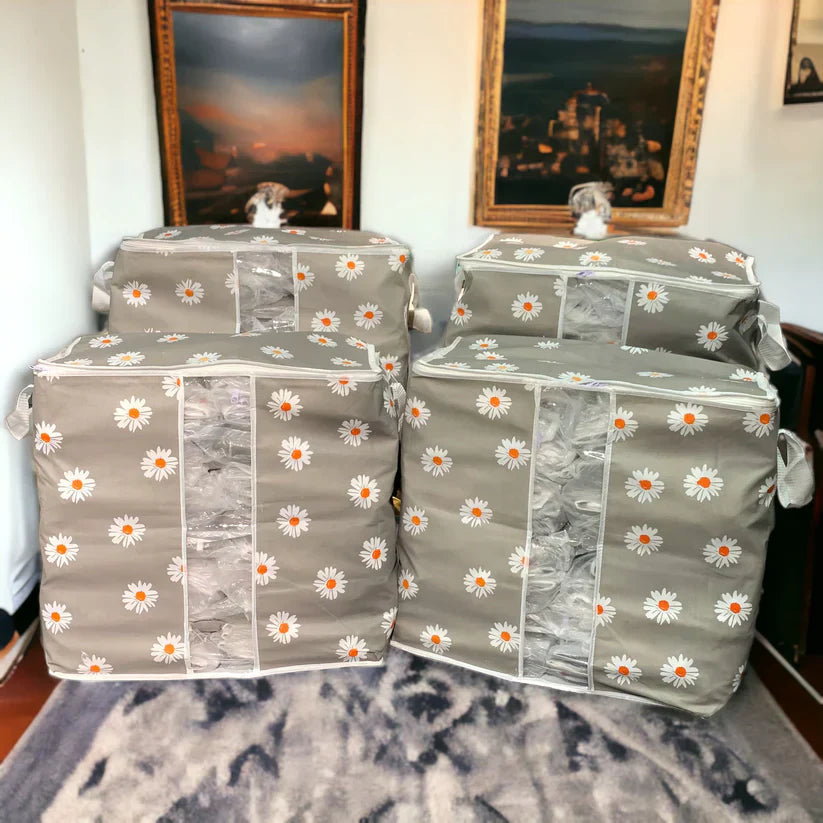 Printed Storage Bag - Daisy Flower