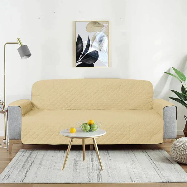 Quilted Sofa Cover (Beige)