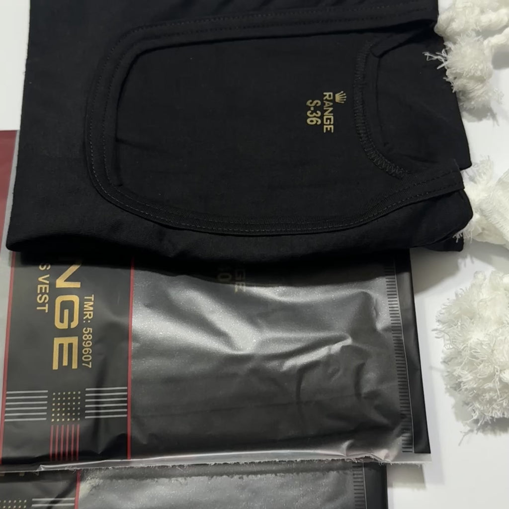 3 Sleeveles Vest (BLACK) + 3 Narrey (Drawstring)