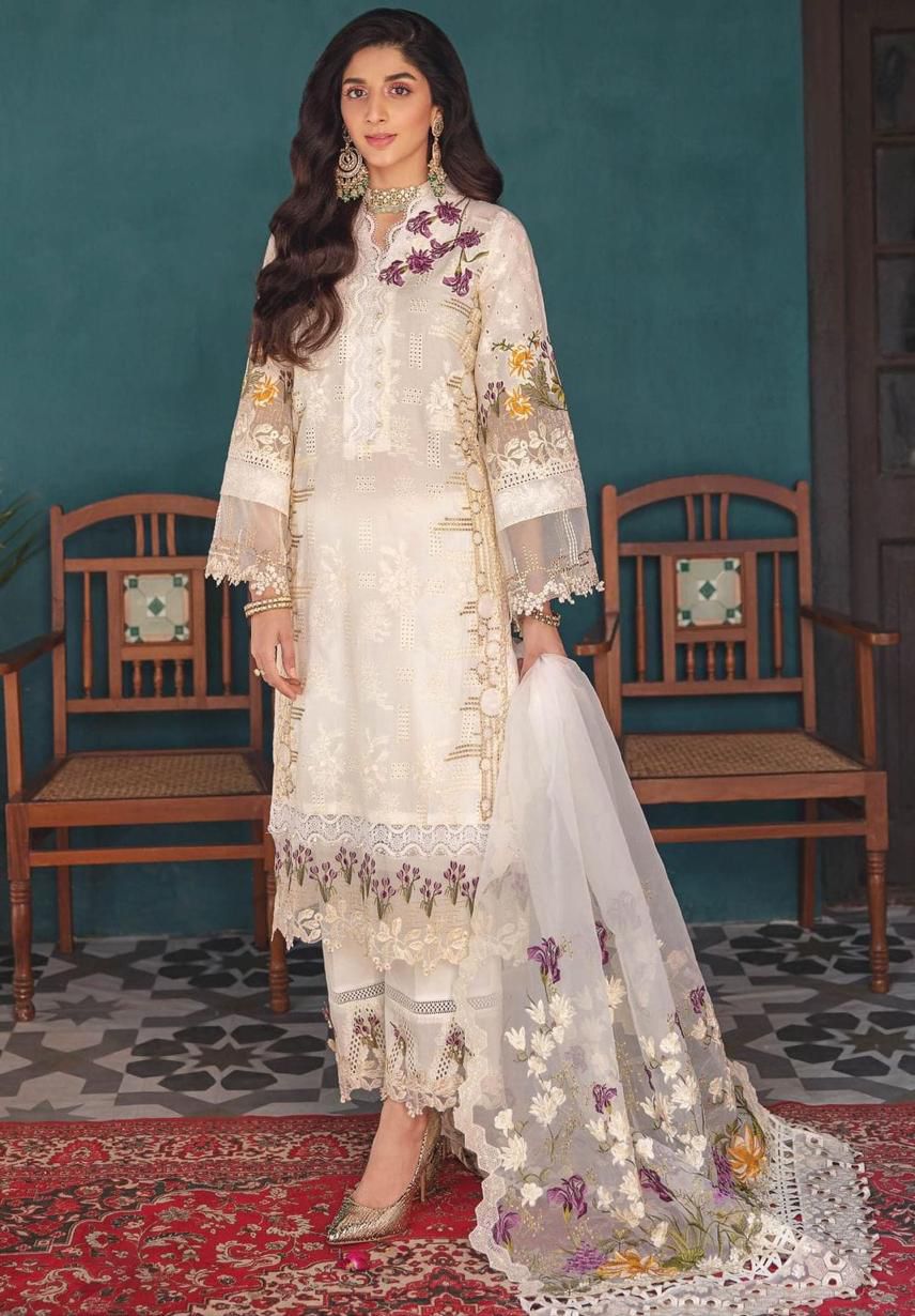 EMBROIDERED LAWN CHIKANKARI UNSTITCHED 3pc