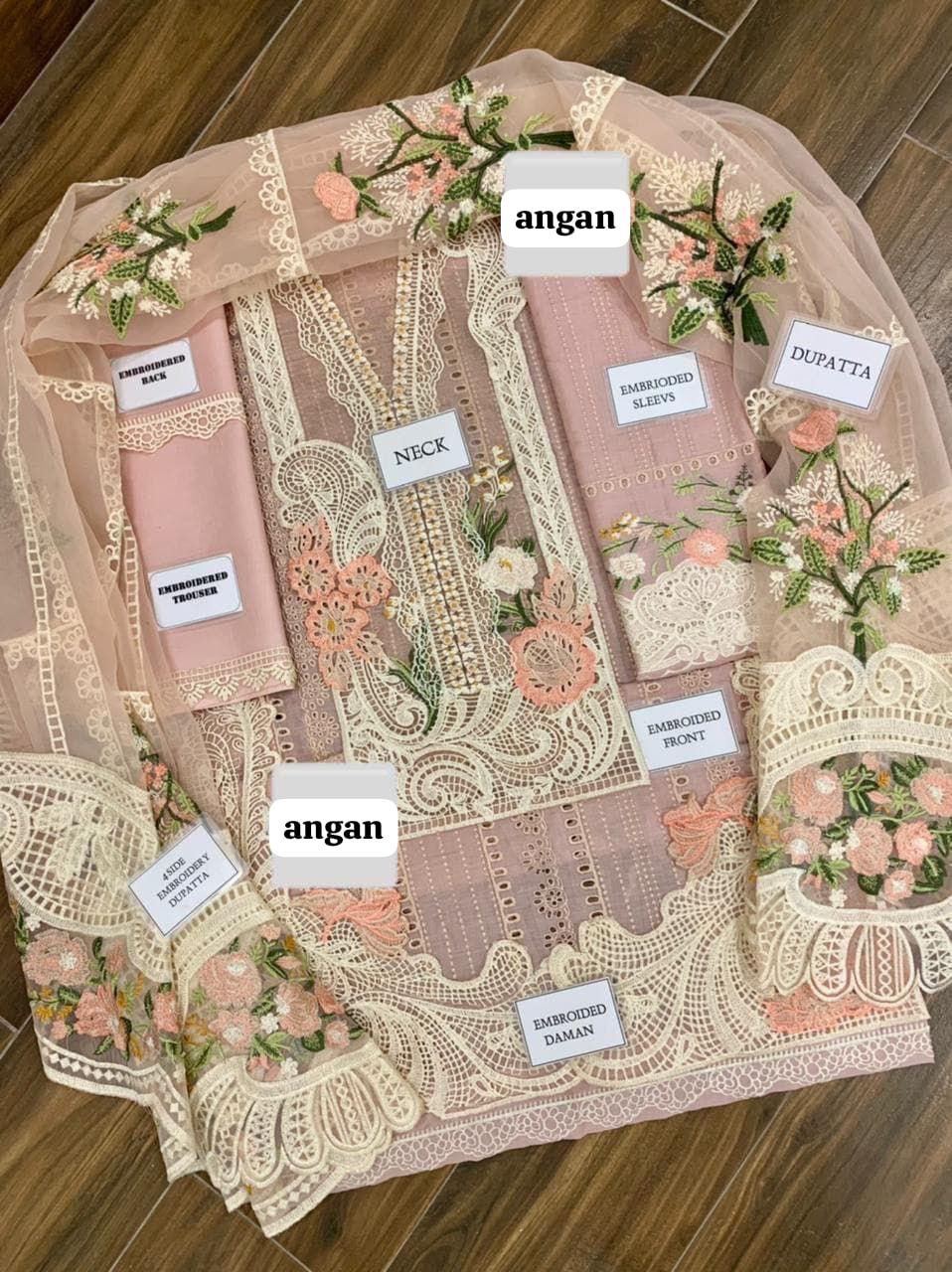 Lawn Embroidered Chickankari Unstiched 3pc