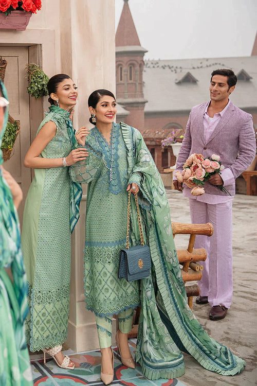 3PC EMBROIDERED LAWN DRESS WITH SILK DUPATTA